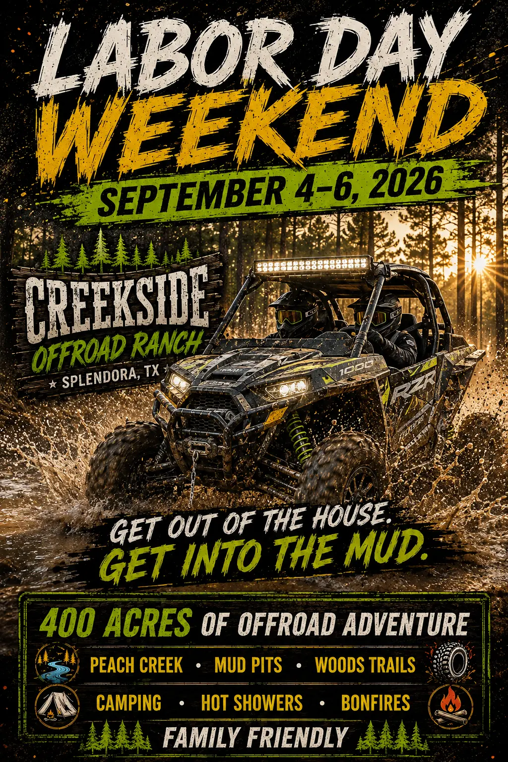 Labor Day Weekend at Creekside Offroad Ranch, September 4–6, 2026